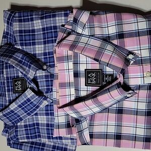 Jos. A. Bank Mens Traveler Tailored Fit Short Sleeve Button Down Lot Of 2 Sz XXL